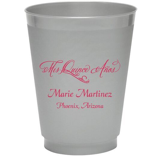 Elegant Mis Quince Años Colored Shatterproof Cups